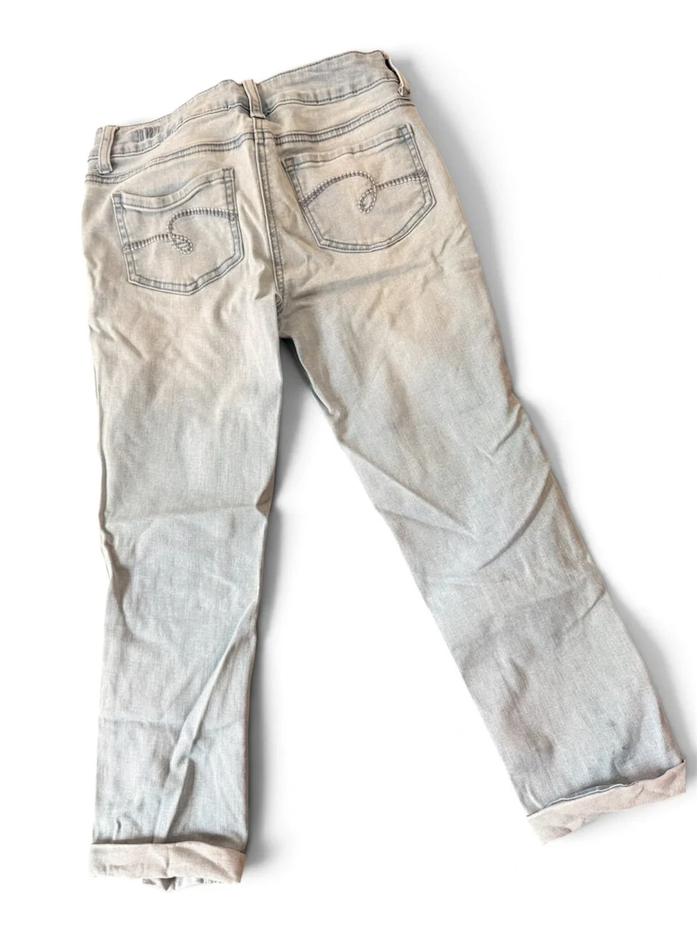 Justice Light Blue Girls’ Jeans with Rolled Hems